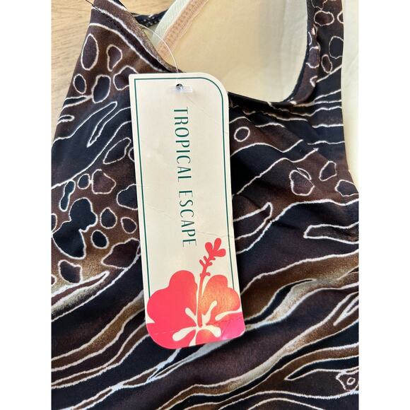 NEW One Piece Swimsuit Tummy Control Shaping Plus Size 20W Tropical Animal Print - Picture 11 of 12